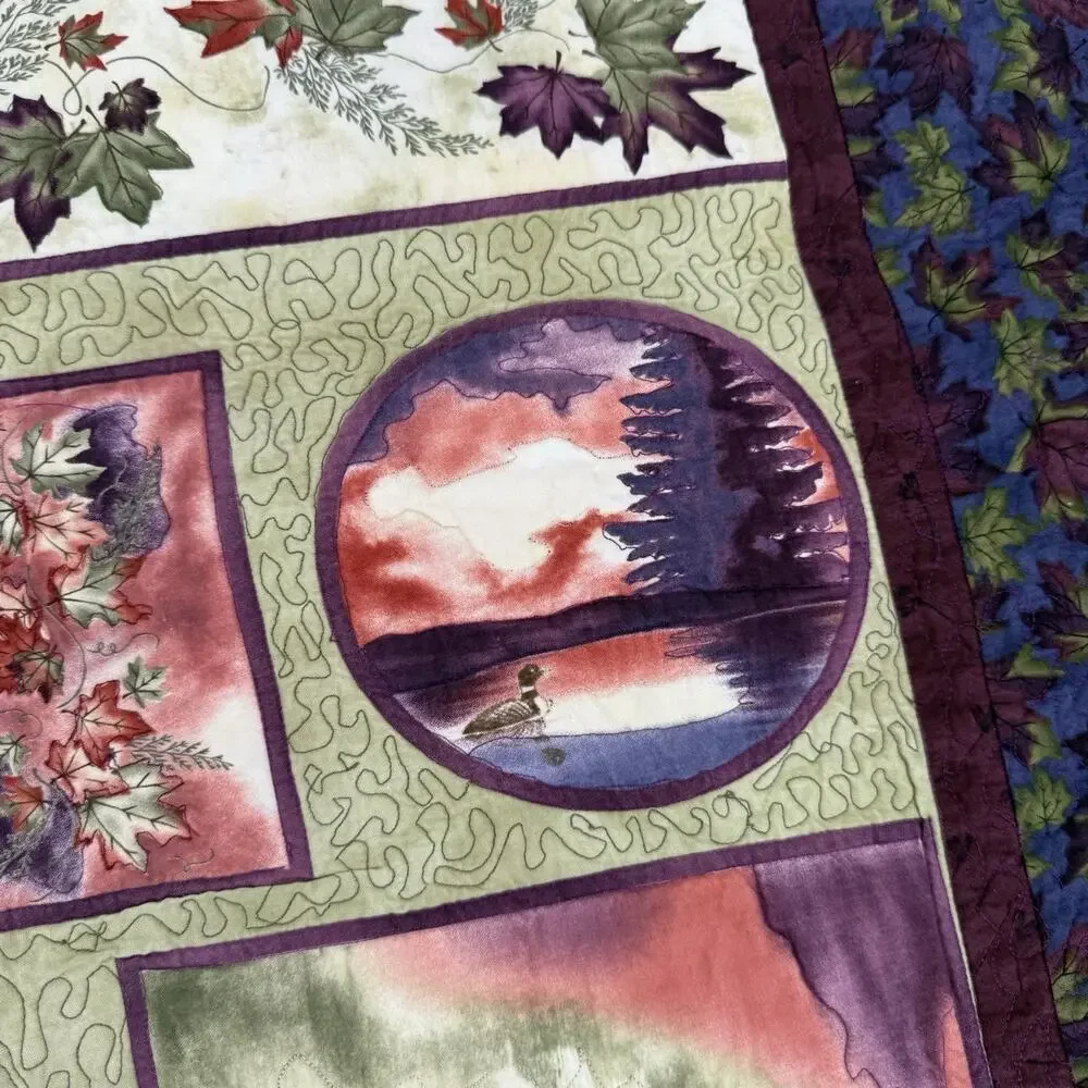 Handmade Lap (Crib) Quilt 51” X 32” Outdoor Themed Farmhouse Cottagecore Cabin